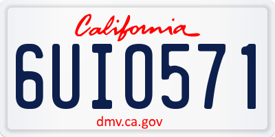 CA license plate 6UIO571
