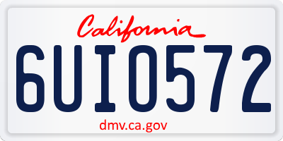 CA license plate 6UIO572