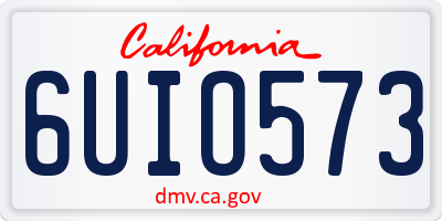 CA license plate 6UIO573