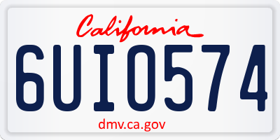 CA license plate 6UIO574