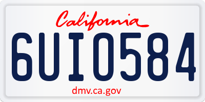 CA license plate 6UIO584