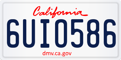 CA license plate 6UIO586