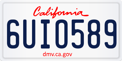 CA license plate 6UIO589