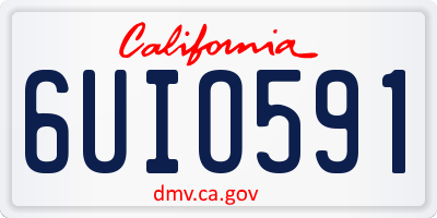 CA license plate 6UIO591