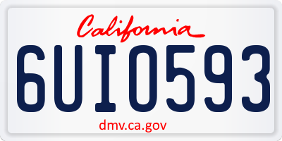 CA license plate 6UIO593