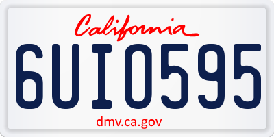 CA license plate 6UIO595
