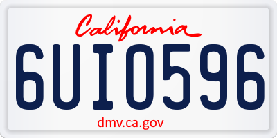 CA license plate 6UIO596