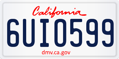 CA license plate 6UIO599