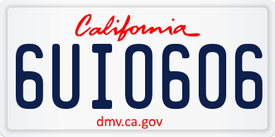 CA license plate 6UIO606