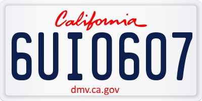 CA license plate 6UIO607
