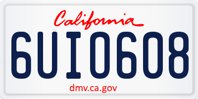 CA license plate 6UIO608