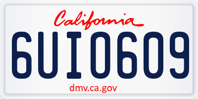 CA license plate 6UIO609