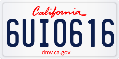CA license plate 6UIO616