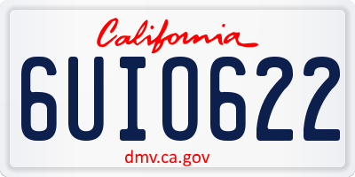 CA license plate 6UIO622
