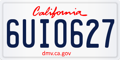 CA license plate 6UIO627