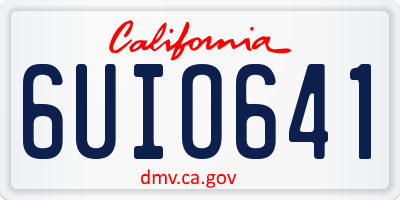 CA license plate 6UIO641