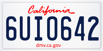 CA license plate 6UIO642