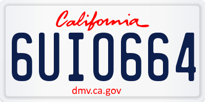 CA license plate 6UIO664