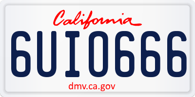 CA license plate 6UIO666
