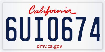 CA license plate 6UIO674