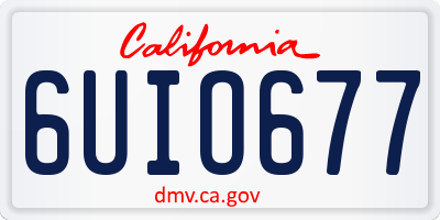 CA license plate 6UIO677