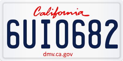 CA license plate 6UIO682