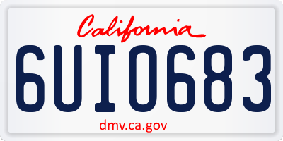 CA license plate 6UIO683
