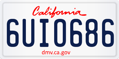 CA license plate 6UIO686