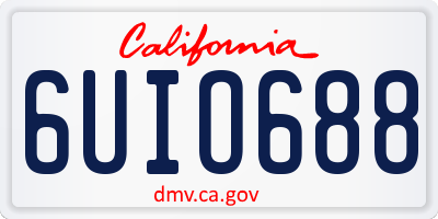 CA license plate 6UIO688