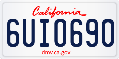 CA license plate 6UIO690