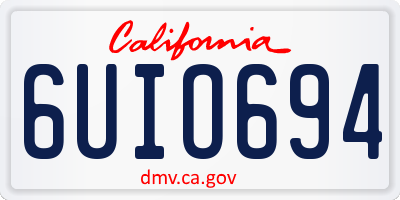CA license plate 6UIO694