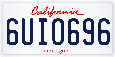 CA license plate 6UIO696