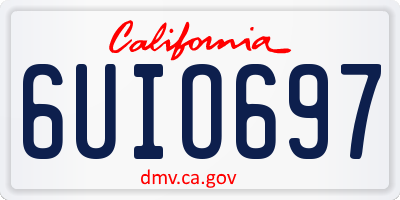 CA license plate 6UIO697