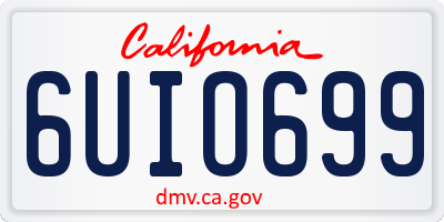 CA license plate 6UIO699