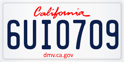 CA license plate 6UIO709