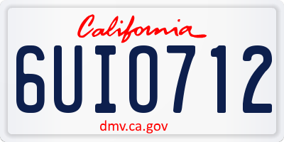 CA license plate 6UIO712