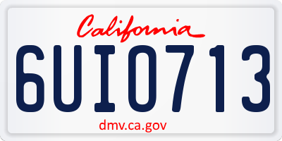 CA license plate 6UIO713