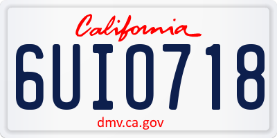 CA license plate 6UIO718