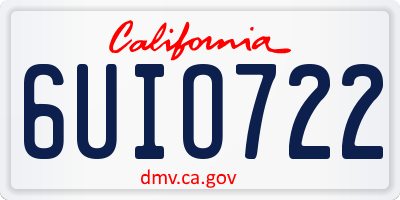 CA license plate 6UIO722