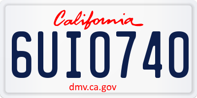 CA license plate 6UIO740