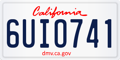 CA license plate 6UIO741
