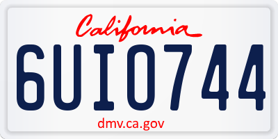 CA license plate 6UIO744