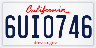 CA license plate 6UIO746
