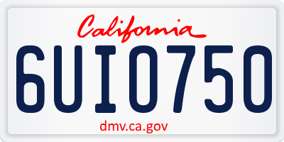 CA license plate 6UIO750