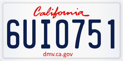 CA license plate 6UIO751
