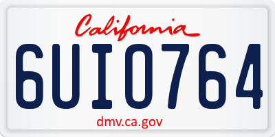 CA license plate 6UIO764