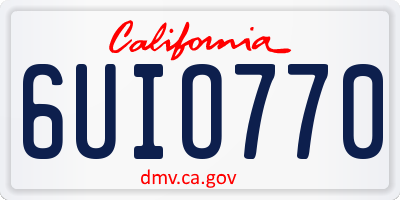 CA license plate 6UIO770