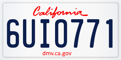 CA license plate 6UIO771