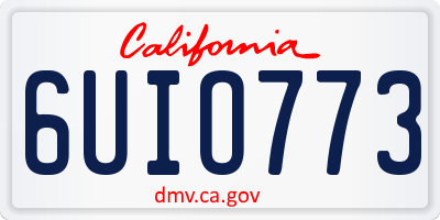 CA license plate 6UIO773