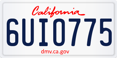 CA license plate 6UIO775